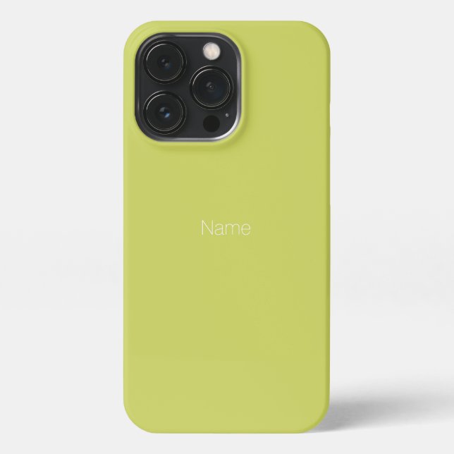 Minimalist custom name monogram avocado green iPhone case (Back)
