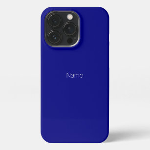 Minimalist custom name monogram cobalt blue iPhone 13 pro case