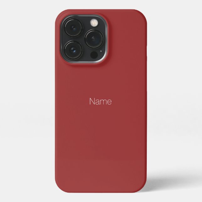 Minimalist custom name monogram garnet red iPhone case (Back)
