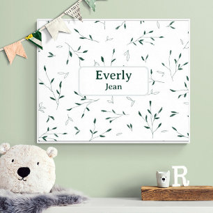 Minimalist Custom Name Nursery Decor Botanical