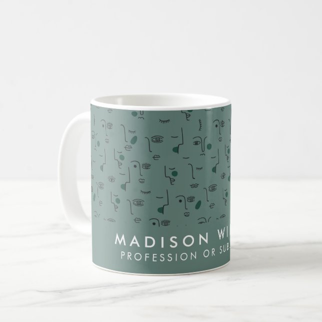 Minimalist Custom Name Personalised Coffee Mug (Front Left)