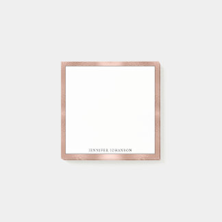 Minimalist Custom Name Professional Rose Gold Post-it Notes