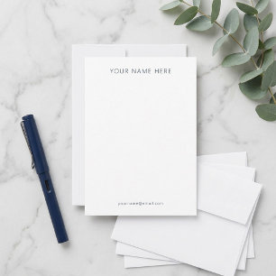 Minimalist Custom Name Stationery Note Cards