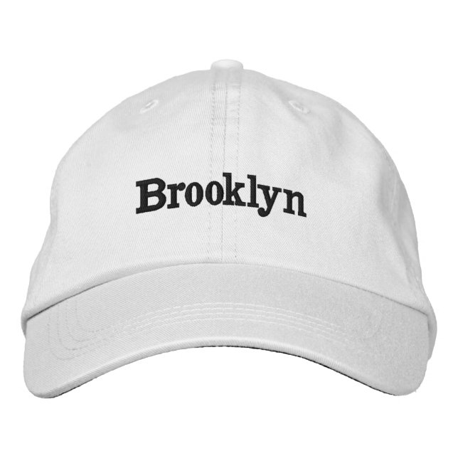 Minimalist Custom name text black white Embroidere Embroidered Hat (Front)