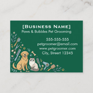 Minimalist Custom Pet Groomer Business Card