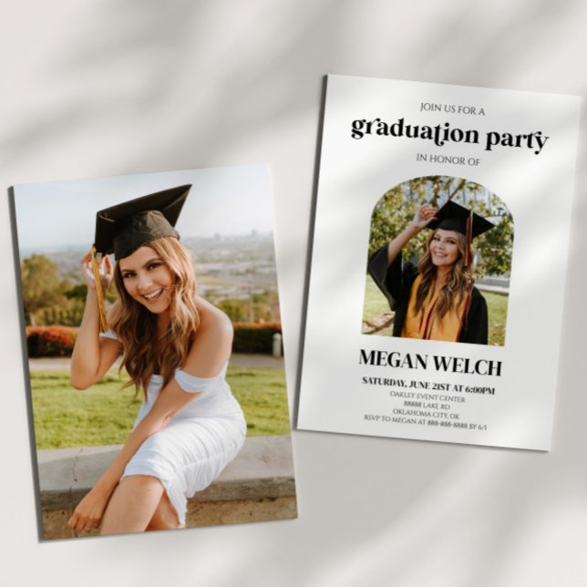 Minimalist Custom Photo Arch Graduation Party Invitation (Creator Uploaded)