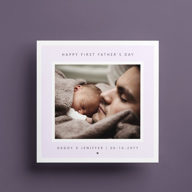 Minimalist Custom Photo First Father's Day Modern Card (Creator Uploaded)