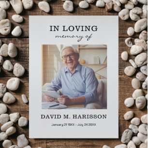 Minimalist Custom Photo Funeral Thank You Card