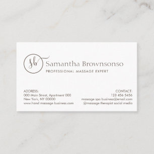 Minimalist Custom Photo Therapy Massage Business Card