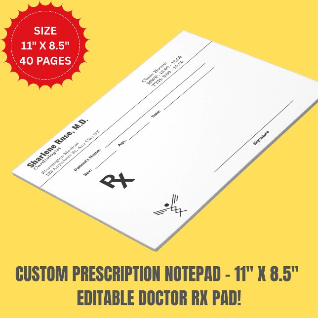 Minimalist Custom Prescription Notepad – Green Pad (Custom Prescription Notepad – Editable Doctor RX)