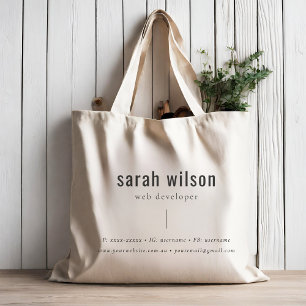 Minimalist Custom Promotional Business Company Tote Bag