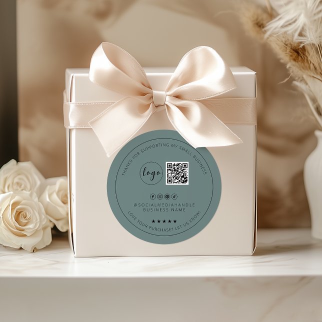 Minimalist Custom Sage Green Thank You Sticker  (Minimalist Custom Sage Green Thank You Sticker)