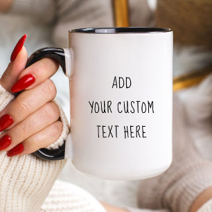 Minimalist Custom Text Add Your Own Words Gift Mug