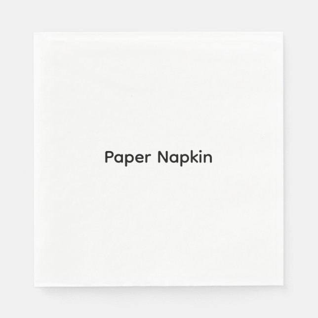 Minimalist Custom Text Personalised Paper Napkin (Front)
