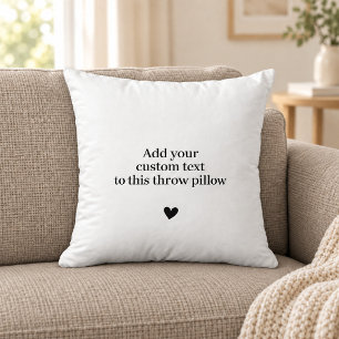 Minimalist Custom Text with Heart Keepsake Cushion