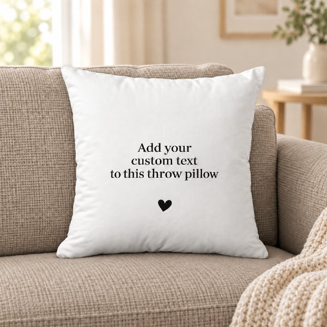 Minimalist Custom Text with Heart Keepsake Cushion (Creator Uploaded)