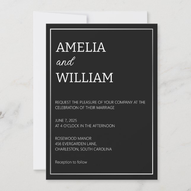 Minimalist Custom Wedding Invitation Template  (Front)