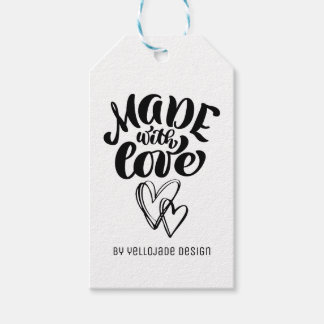 Minimalist Customisable Calligraphy Made with Love Gift Tags