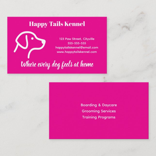Minimalist  Customisable Kennel Business Card  (Front/Back)