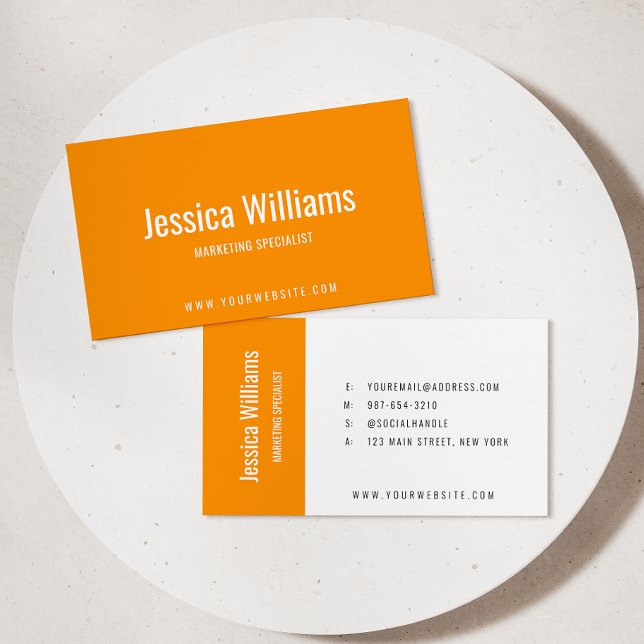 Minimalist Customisable Professional Orange Business Card (Creator Uploaded)