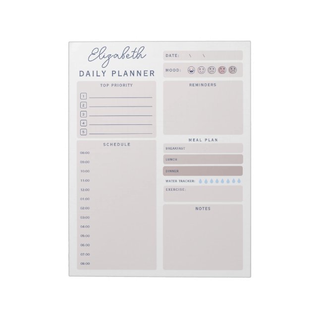 Minimalist Customisable To Do List Daily Planner Notepad (Rotated)