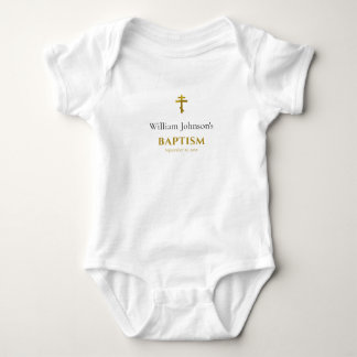 Minimalist Customised Orthodox Christian Baptism  Baby Bodysuit