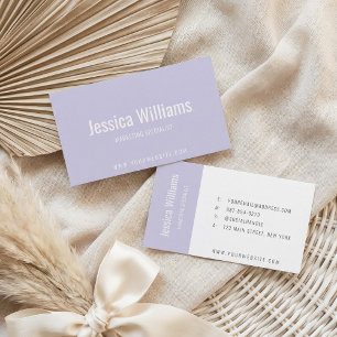 Minimalist Customizable Professional Lavender Business Card