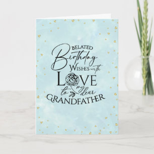Minimalist Cute Belated Birthday Grandpa Card