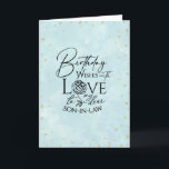 Minimalist Cute Birthday Typography Son-In-Law Card<br><div class="desc">This minimalist modern birthday greeting card is designed especially for a son-in-law, featuring a calm, contemporary style with a soft watercolor background. The front design highlights elegant typography as the main visual element, combining modern script lettering with clean, balanced type to create a refined and artistic text composition. The overall...</div>