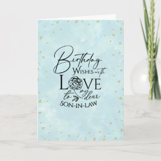 Minimalist Cute Birthday Typography Son-In-Law Card