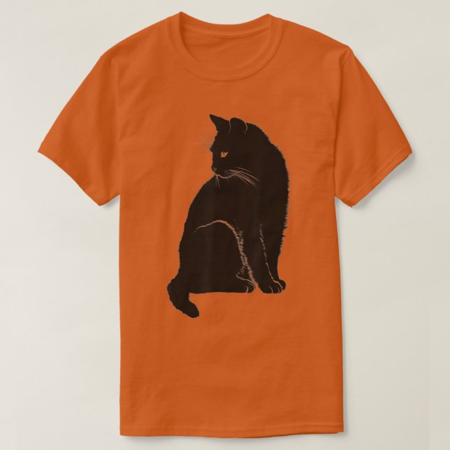 Minimalist Cute Black Cat Owner Feline Art Kitten  T-Shirt (Design Front)