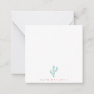 Minimalist Cute Cactus Feminine Personalised Card