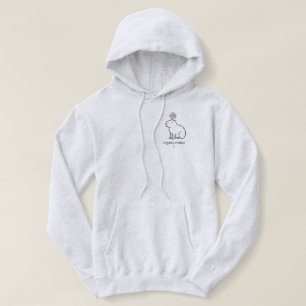Minimalist Cute Capybara with Daisy Flower Pocket  Hoodie
