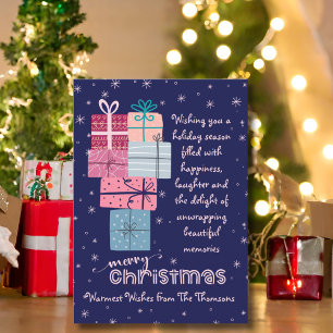 Minimalist Cute Festive Colourful Christmas Holiday Card
