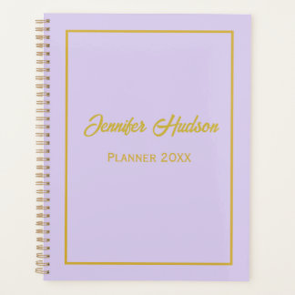 Minimalist Cute Girly Pale Lilac Script Weekly  Planner