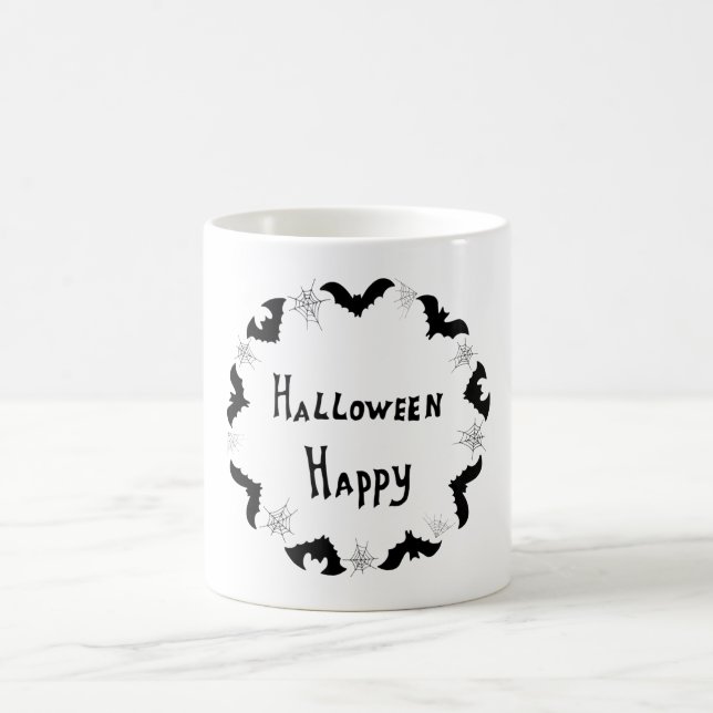 Minimalist  Cute Happy Halloween Coffee Mug (Center)
