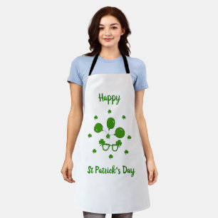 Minimalist Cute Happy St Patrick's Day Apron