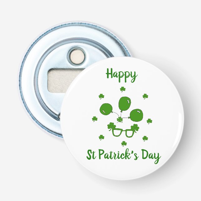 Minimalist  Cute Happy St Patrick's Day    Bottle Opener (Front)