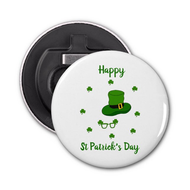 Minimalist  Cute Happy St Patrick's Day    Bottle Opener (Front)