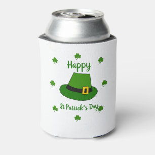 Minimalist  Cute Happy St Patrick's Day   Can Cooler