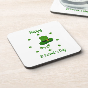 Minimalist Cute Happy St Patrick's Day Coaster