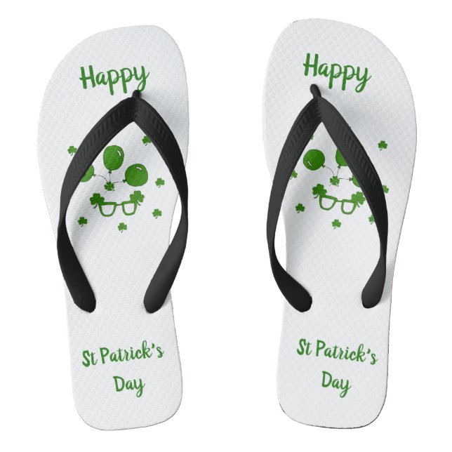 Minimalist  Cute Happy St Patrick's Day    Jandals (Footbed)