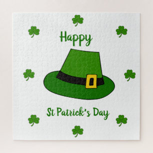Minimalist Cute Happy St Patrick's Day Jigsaw Puzzle