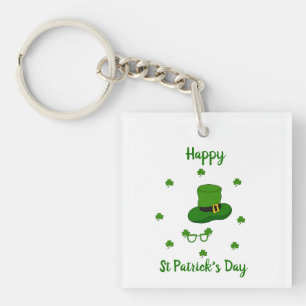 Minimalist  Cute Happy St Patrick's Day     Key Ring