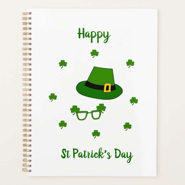 Minimalist  Cute Happy St Patrick's Day     Planner (Front)