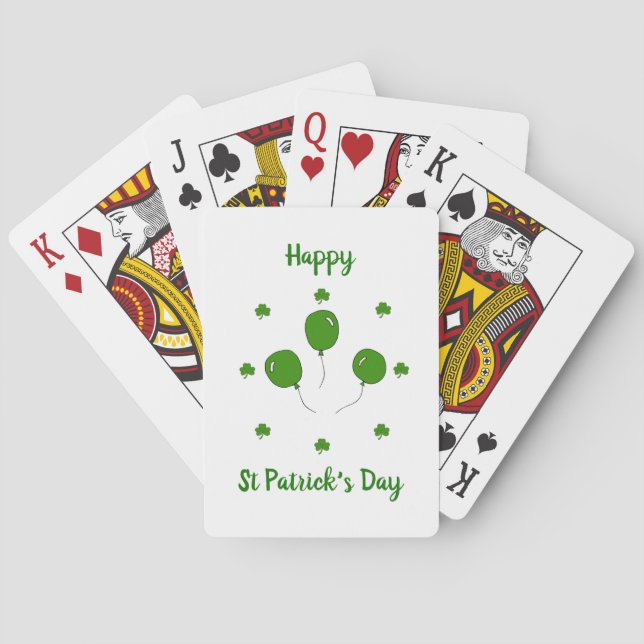 Minimalist  Cute Happy St Patrick's Day  Playing Cards (Back)