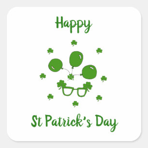 Minimalist Cute Happy St Patrick's Day Square Sticker