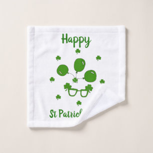 Minimalist Cute Happy St Patrick's Day Wash Cloth