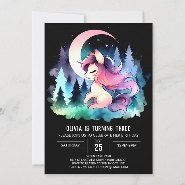 Minimalist Cute Horse Birthday Invitation (Front)