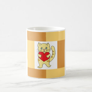 Minimalist Cute I love ginger cat Coffee Mug